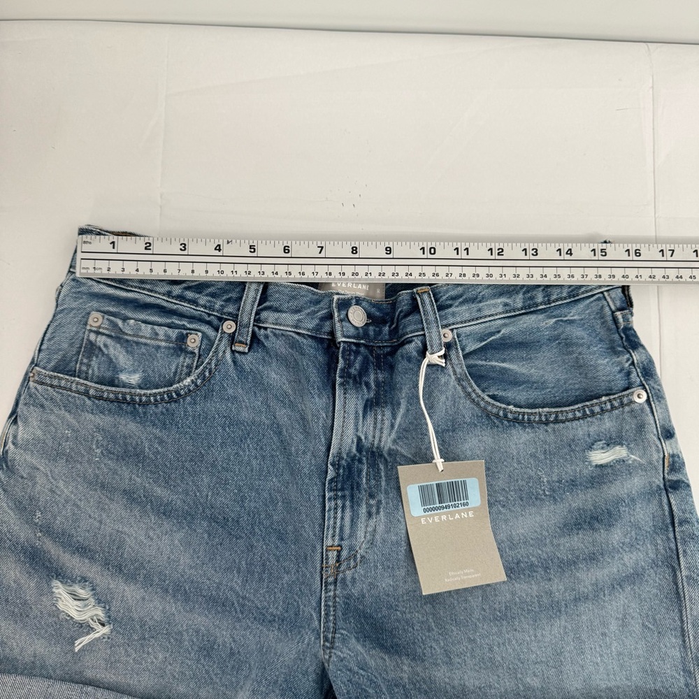 NWT EVERLANE the denim shorts organic cotton size 30 distressed womans shorts - Picture 9 of 11